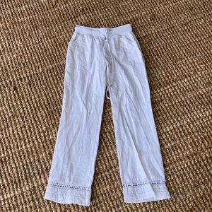 white wide leg pants